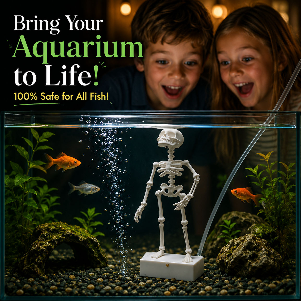 🌊 Fish-Safe Poseable Skeleton Decor 💀