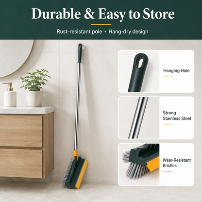 🧹3-in-1 Floor Scrubber Brush with Squeegee