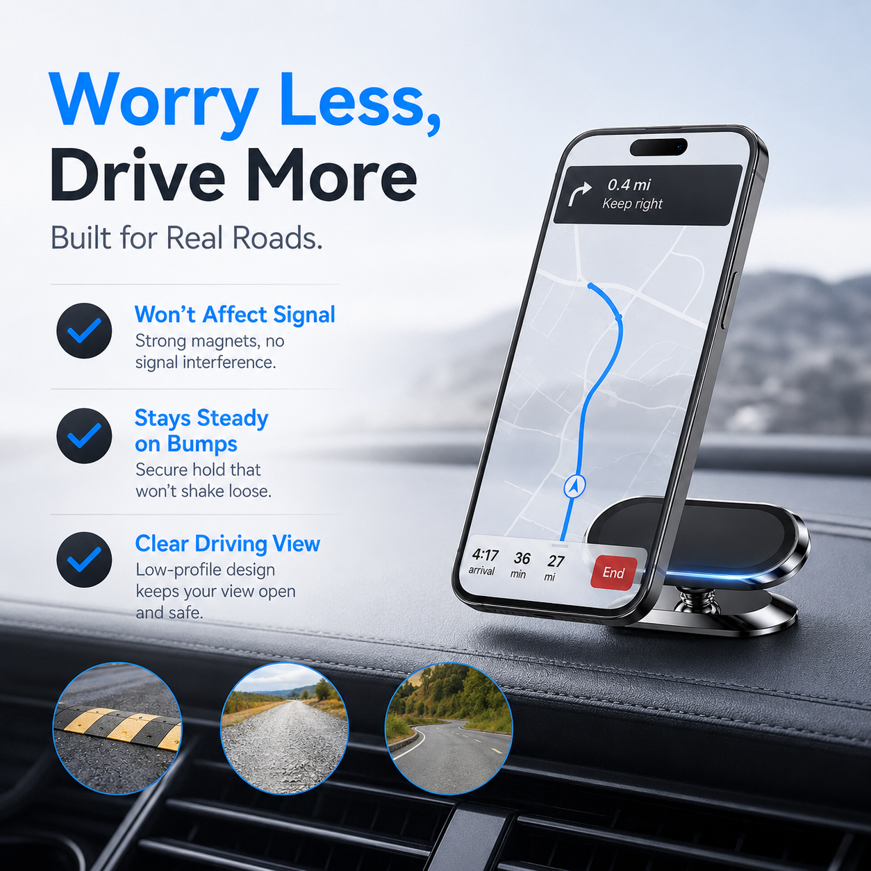 2-Pack Magnetic Car Phone Holder | 360° Dashboard Mount