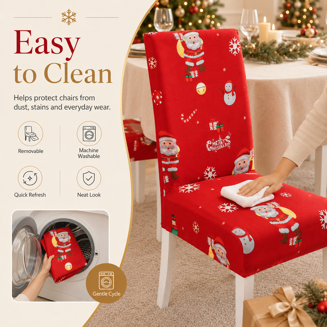 🎄Christmas Stretch Dining Chair Cover | Holiday Decor