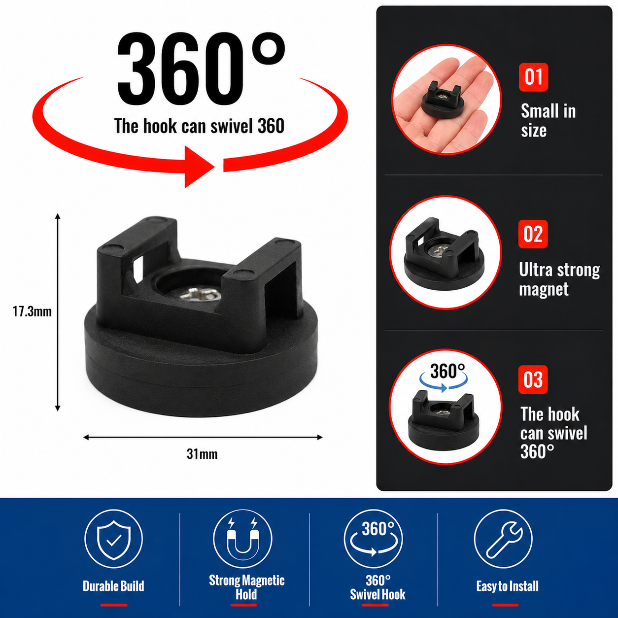 Heavy-Duty Magnetic Cable Tie Mounts
