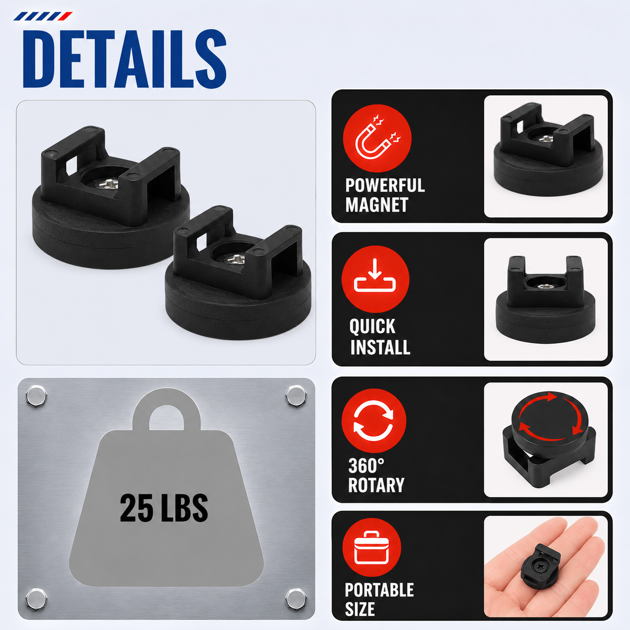 Heavy-Duty Magnetic Cable Tie Mounts