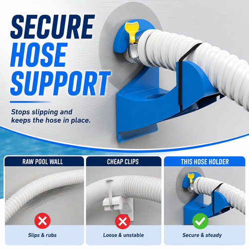 Pool Hose Holder for Secure Above-Ground Pool Hose Support
