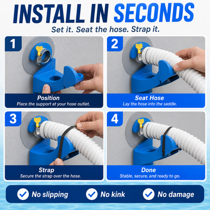 Pool Hose Holder for Secure Above-Ground Pool Hose Support