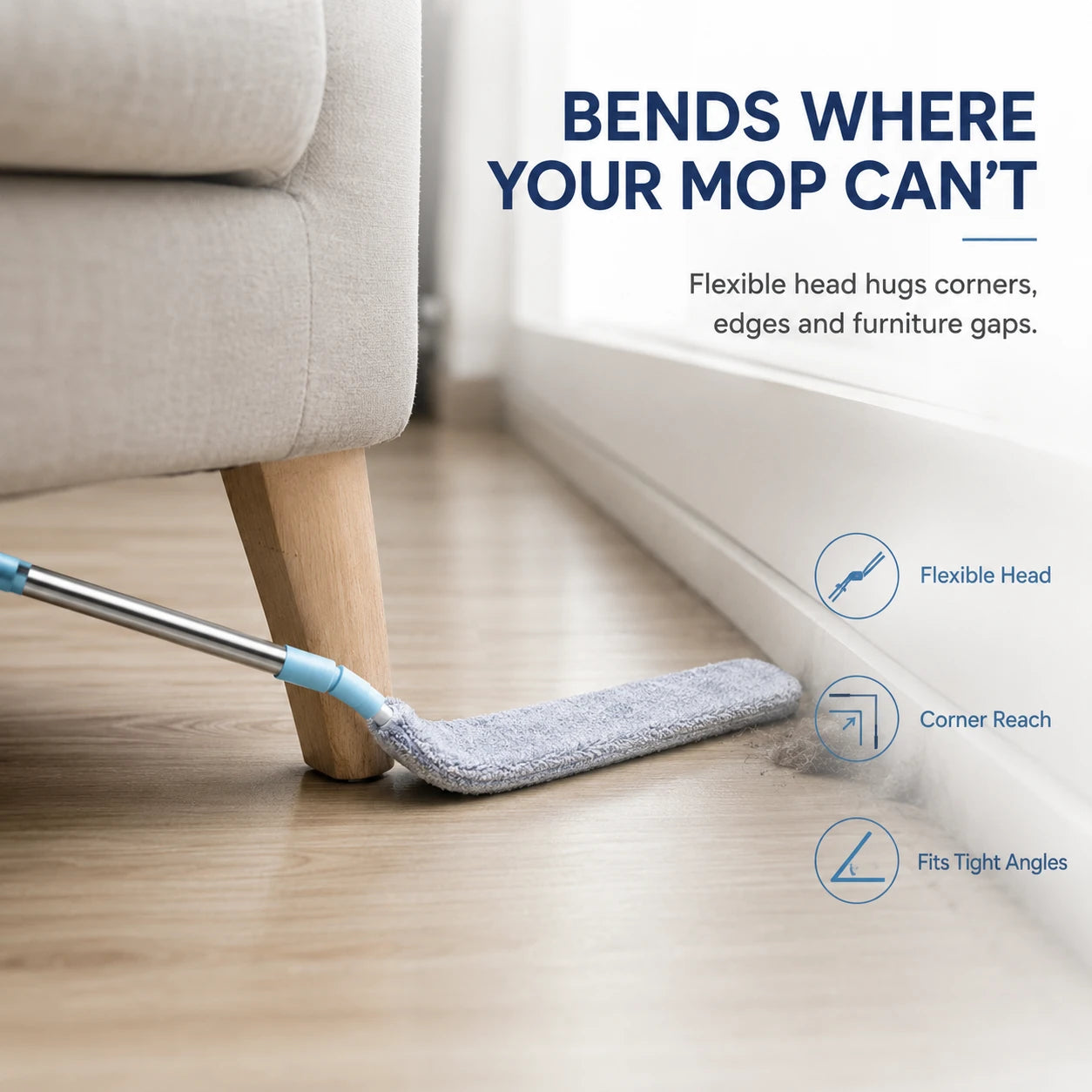 Gap Dust Cleaner with Extendable Pole | Flex Microfiber Duster