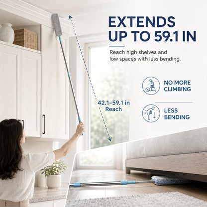 Gap Dust Cleaner with Extendable Pole | Flex Microfiber Duster