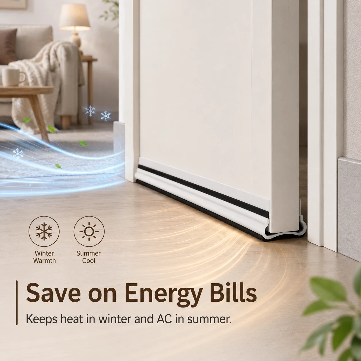 Triple-Layer Under Door Draft Stopper & Weather Strip | Seal Gap