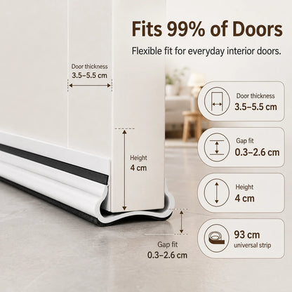 Triple-Layer Under Door Draft Stopper & Weather Strip | Seal Gap