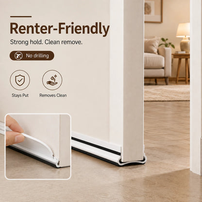 Triple-Layer Under Door Draft Stopper & Weather Strip | Seal Gap