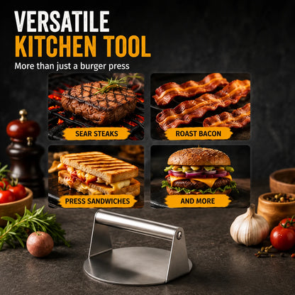 Stainless Steel Burger Press | Smash Burger & Grill Smasher