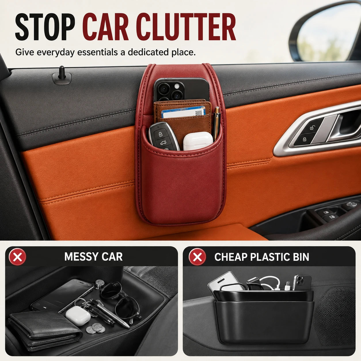 🚗Car Door Pocket Organizer | Leather-Look Storage Pouch