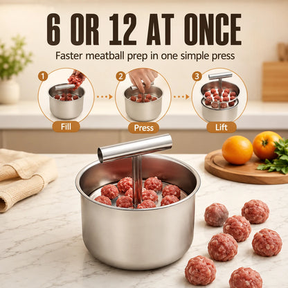 Stainless Steel Meatball Maker | Quick Prep & Non-Stick Press