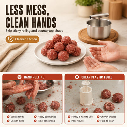 Stainless Steel Meatball Maker | Quick Prep & Non-Stick Press