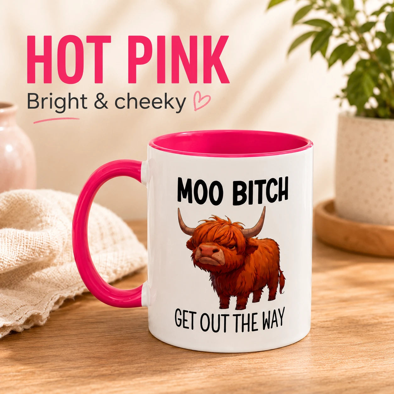 Funny Highland Cow Coffee Mug – 11 oz Ceramic Novelty Tea Cup