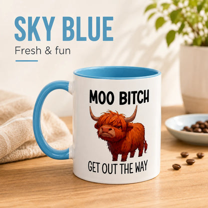 Funny Highland Cow Coffee Mug – 11 oz Ceramic Novelty Tea Cup