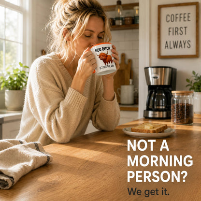 Funny Highland Cow Coffee Mug – 11 oz Ceramic Novelty Tea Cup
