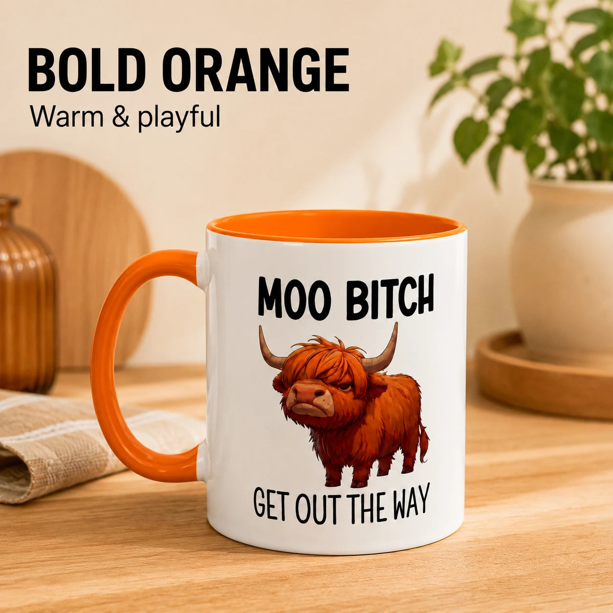 Funny Highland Cow Coffee Mug – 11 oz Ceramic Novelty Tea Cup