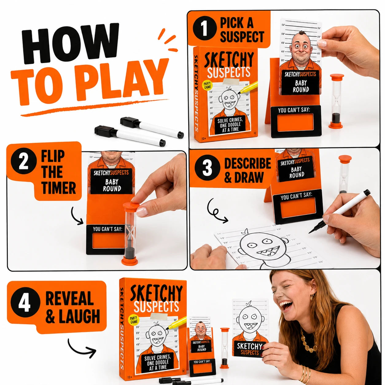Sketchy Suspects Party Game