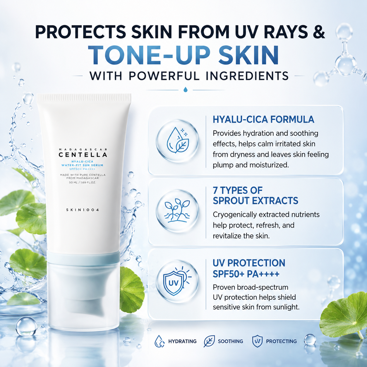 ☀️ Hyalu-Cica Water-Fit Sun Serum SPF50+ PA++++ ✨