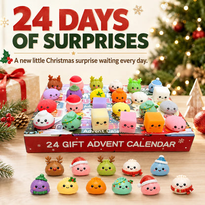 24-Day Christmas Squishy Toy Advent Calendar Countdown Box
