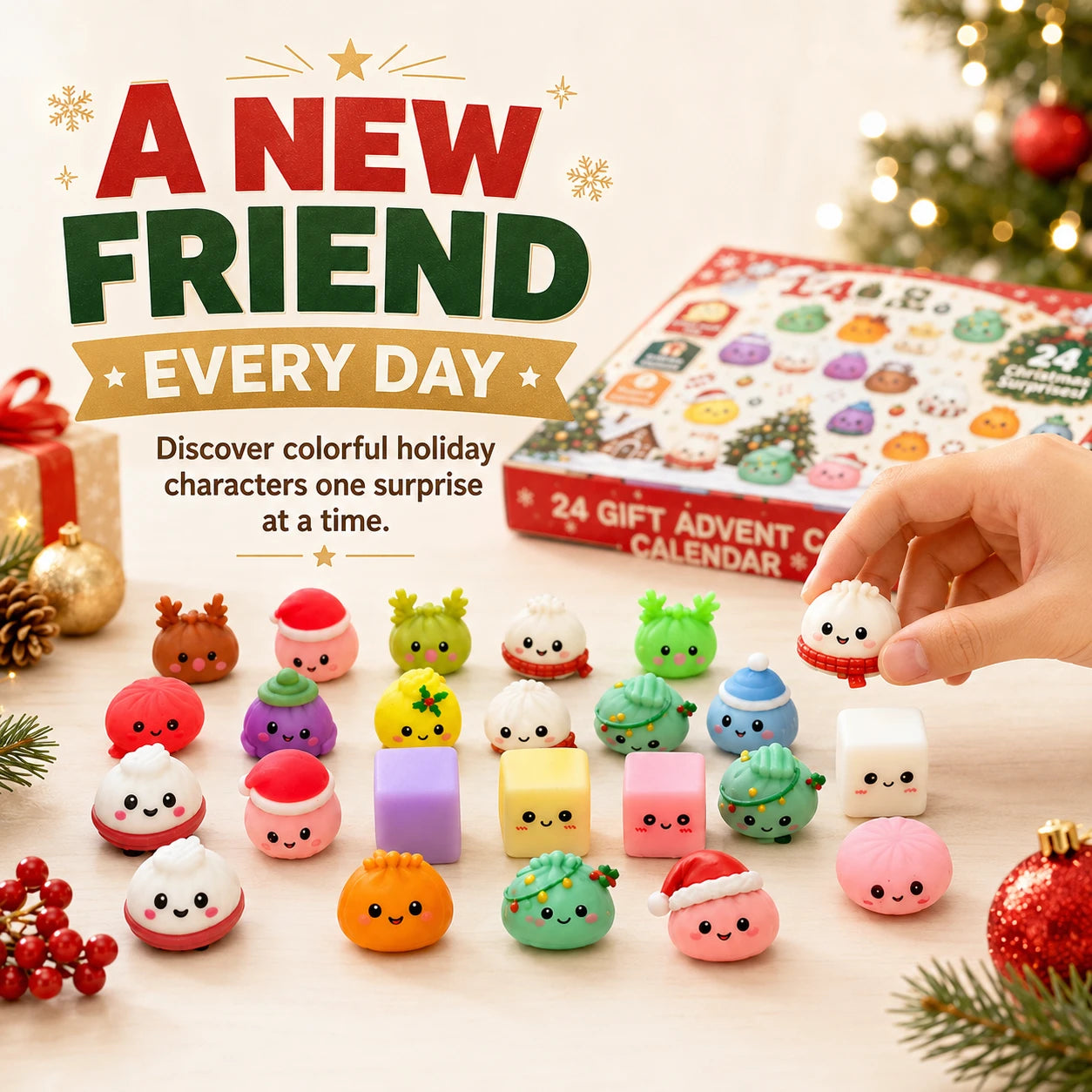 24-Day Christmas Squishy Toy Advent Calendar Countdown Box