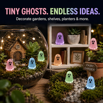 Luminous Mini Ghost Figurines – Glow in the Dark Pastel Set