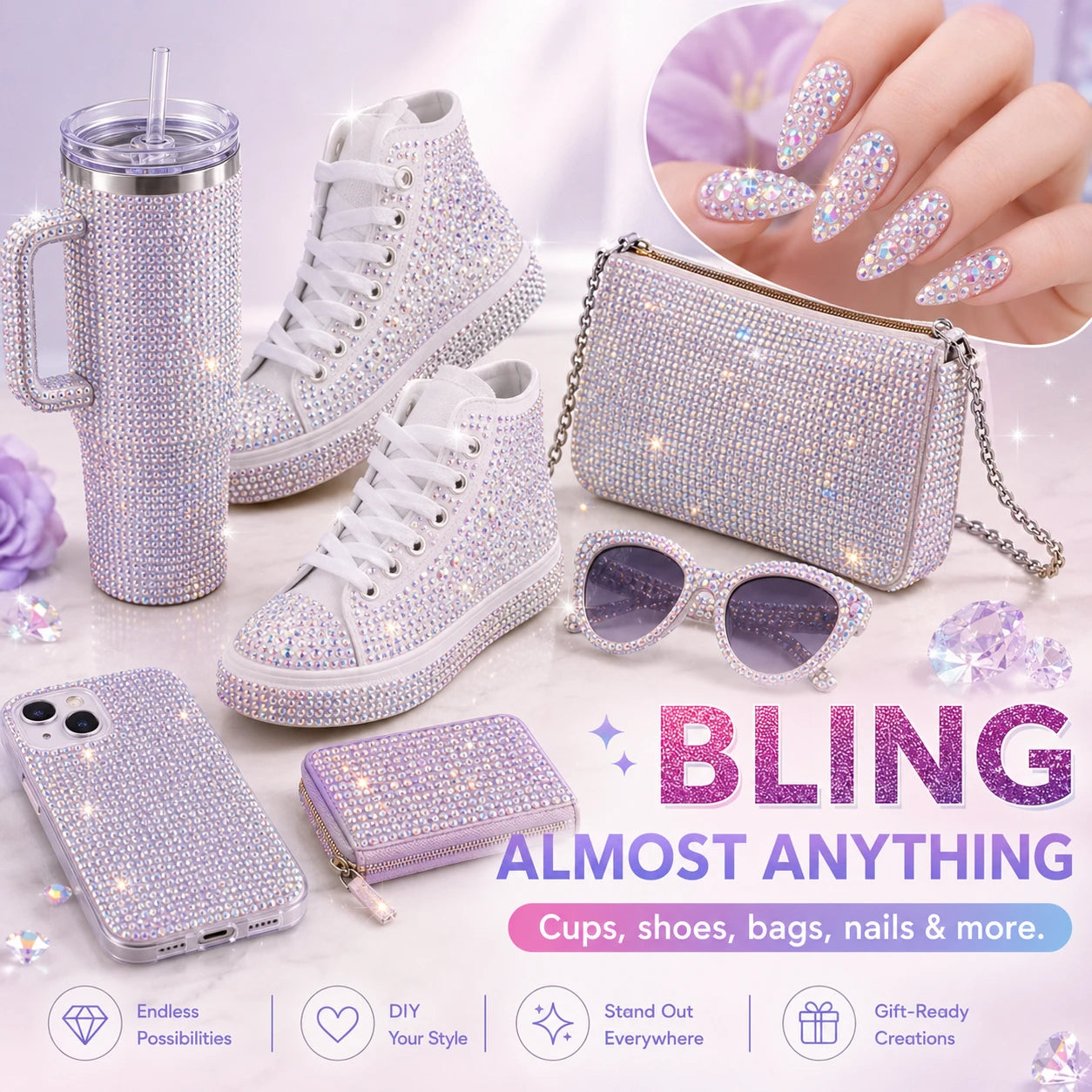 Rhinestone Bedazzling Kit – 40 Colors, Approx. 25K Pieces