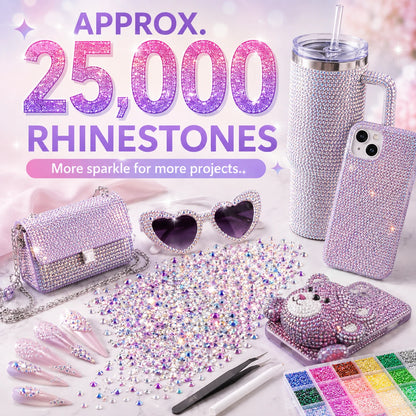 Rhinestone Bedazzling Kit – 40 Colors, Approx. 25K Pieces