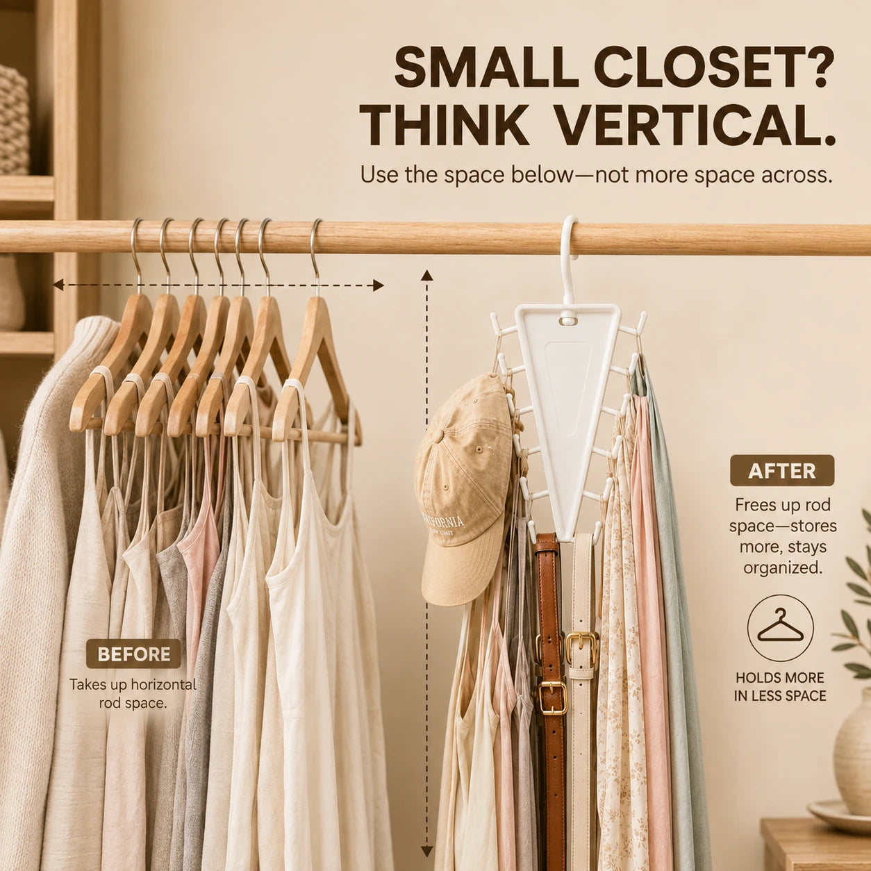 Vertical Closet Organizer Hanger for Accessories