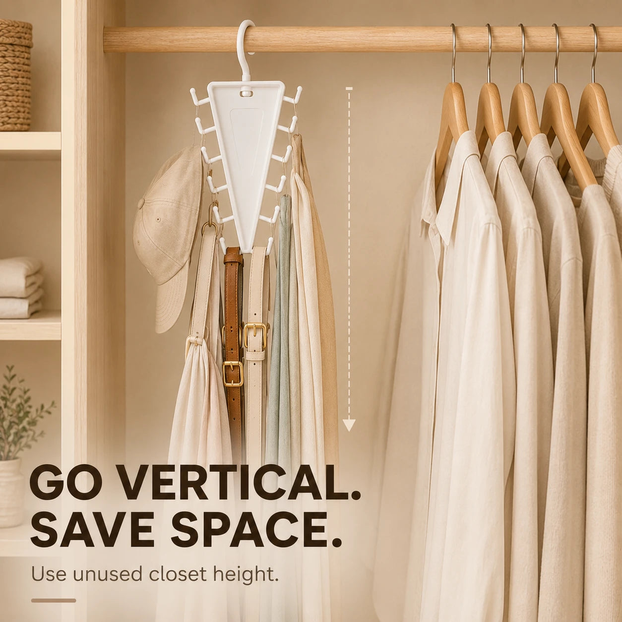 Vertical Closet Organizer Hanger for Accessories