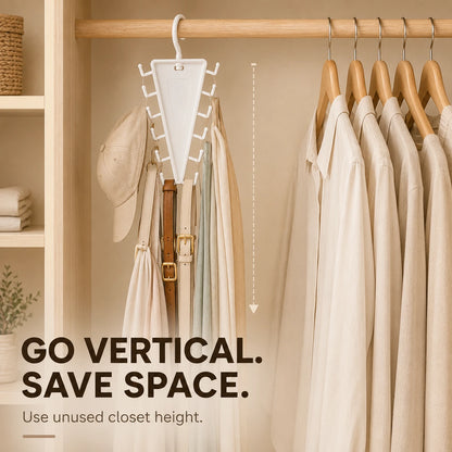 Vertical Closet Organizer Hanger for Accessories