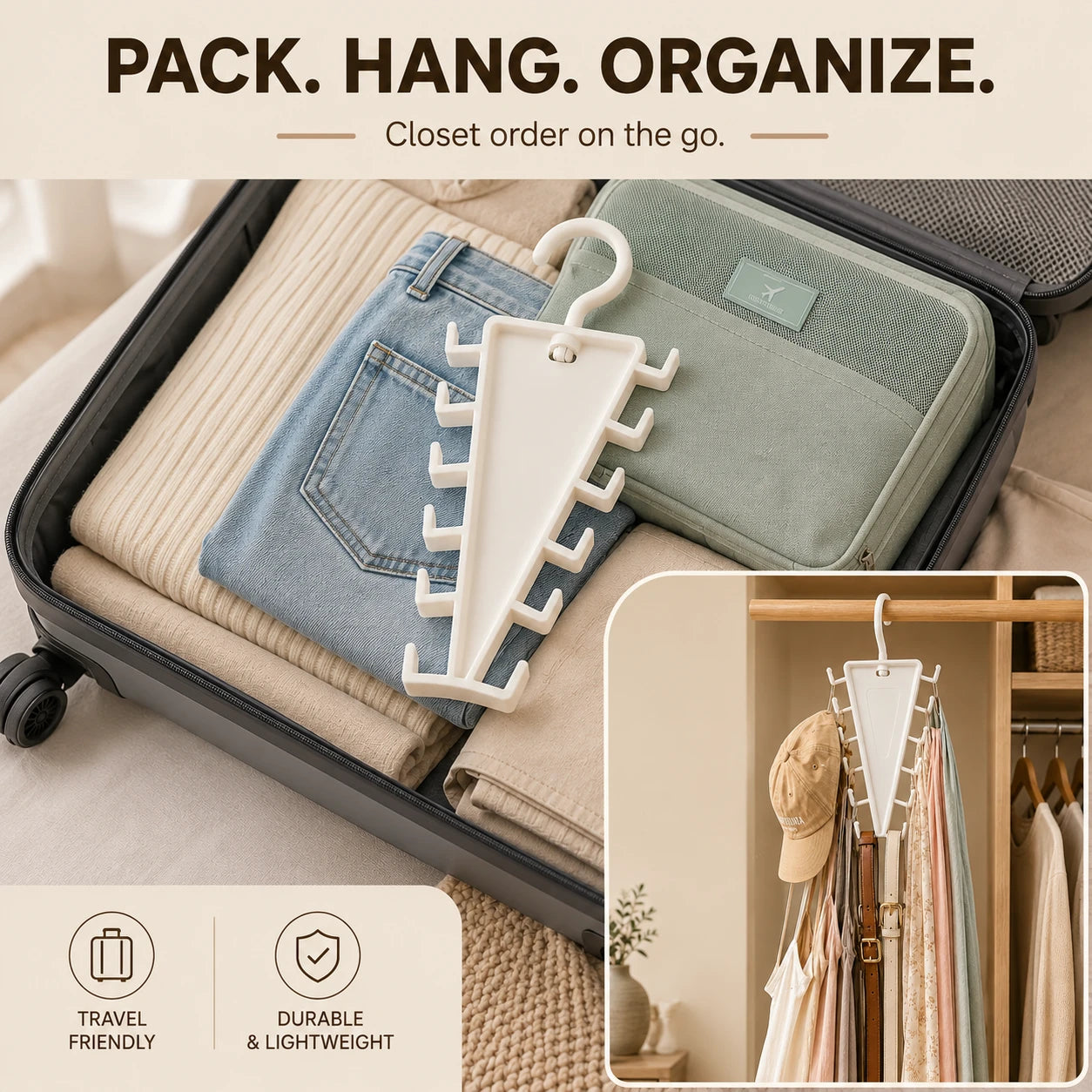 Vertical Closet Organizer Hanger for Accessories