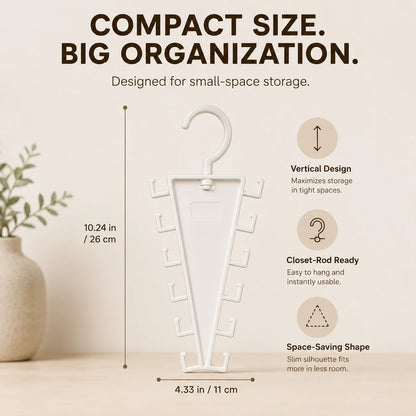 Vertical Closet Organizer Hanger for Accessories