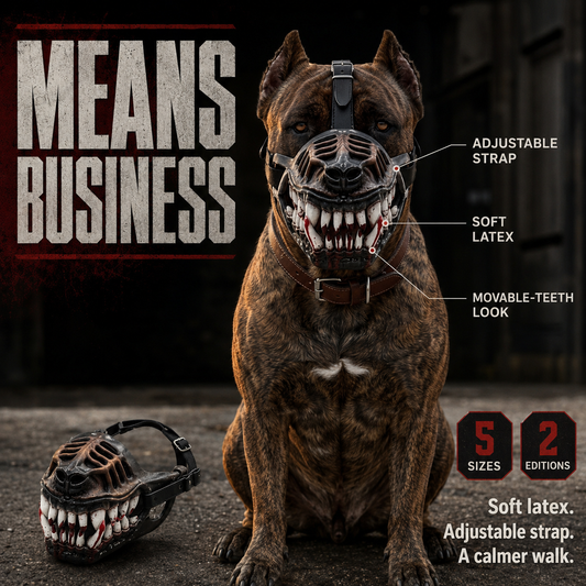 Scary-Looking Soft Latex Dog Muzzle | Creative Fang Design