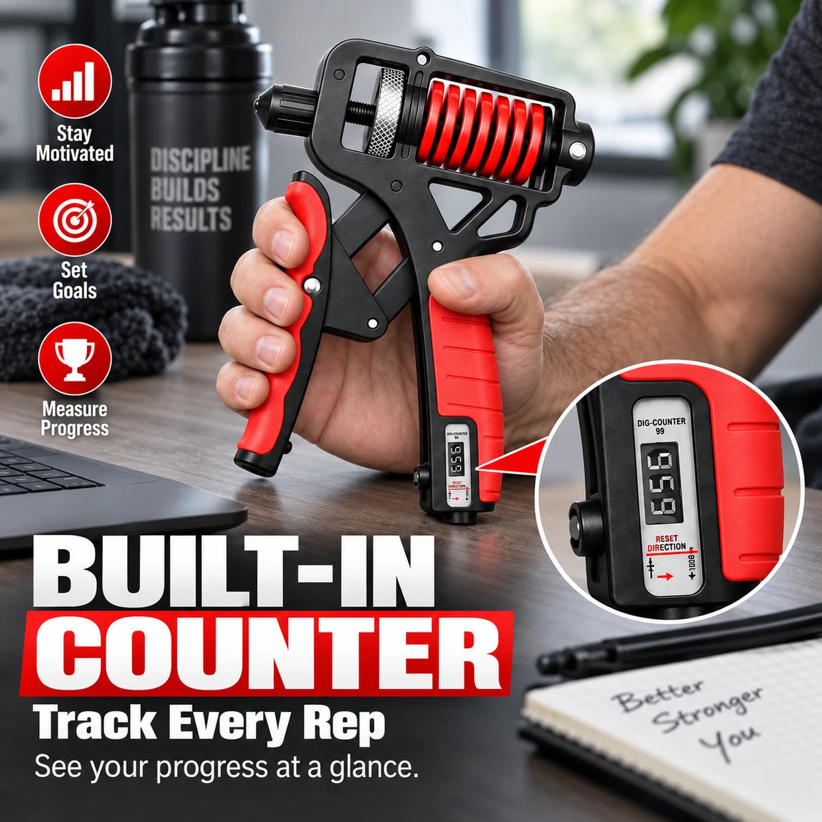 Adjustable Digital Hand Grip Strengthener | 5–160kg