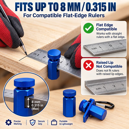Adjustable Woodworking Ruler Clamp for Layout & Marking