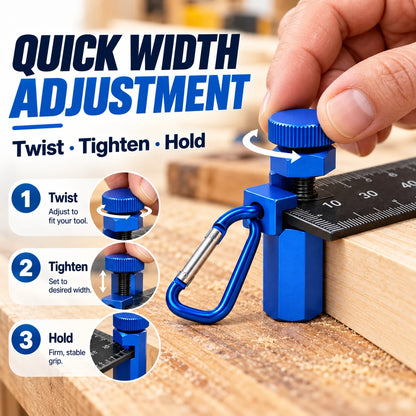 Adjustable Woodworking Ruler Clamp for Layout & Marking
