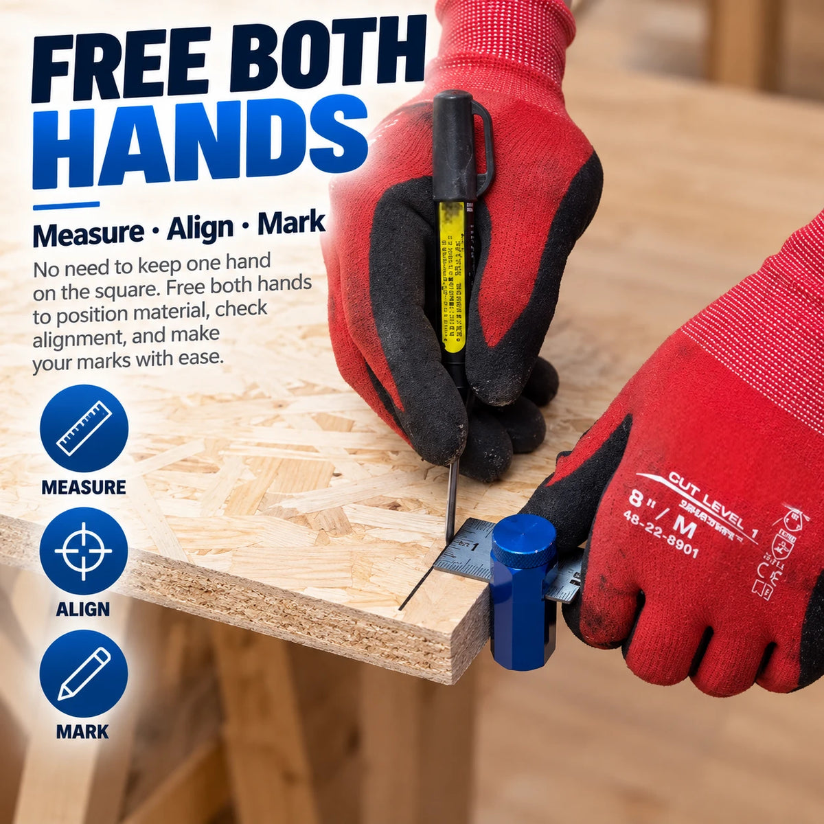 Adjustable Woodworking Ruler Clamp for Layout & Marking