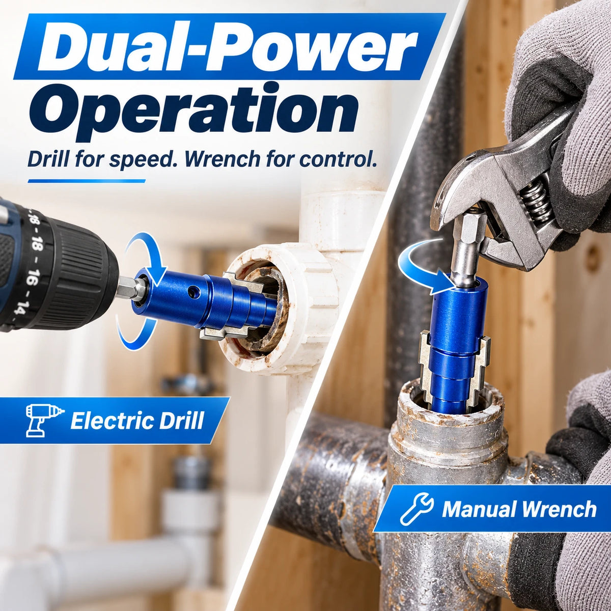 3-Size Pipe Extractor Tool for Broken Pipes & Valves