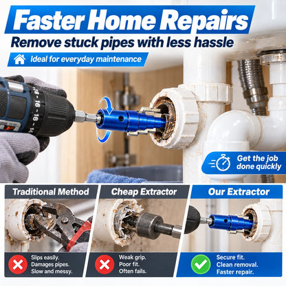 3-Size Pipe Extractor Tool for Broken Pipes & Valves