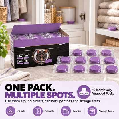 Indoor Pest Repellent Pucks – 12 Individually Wrapped