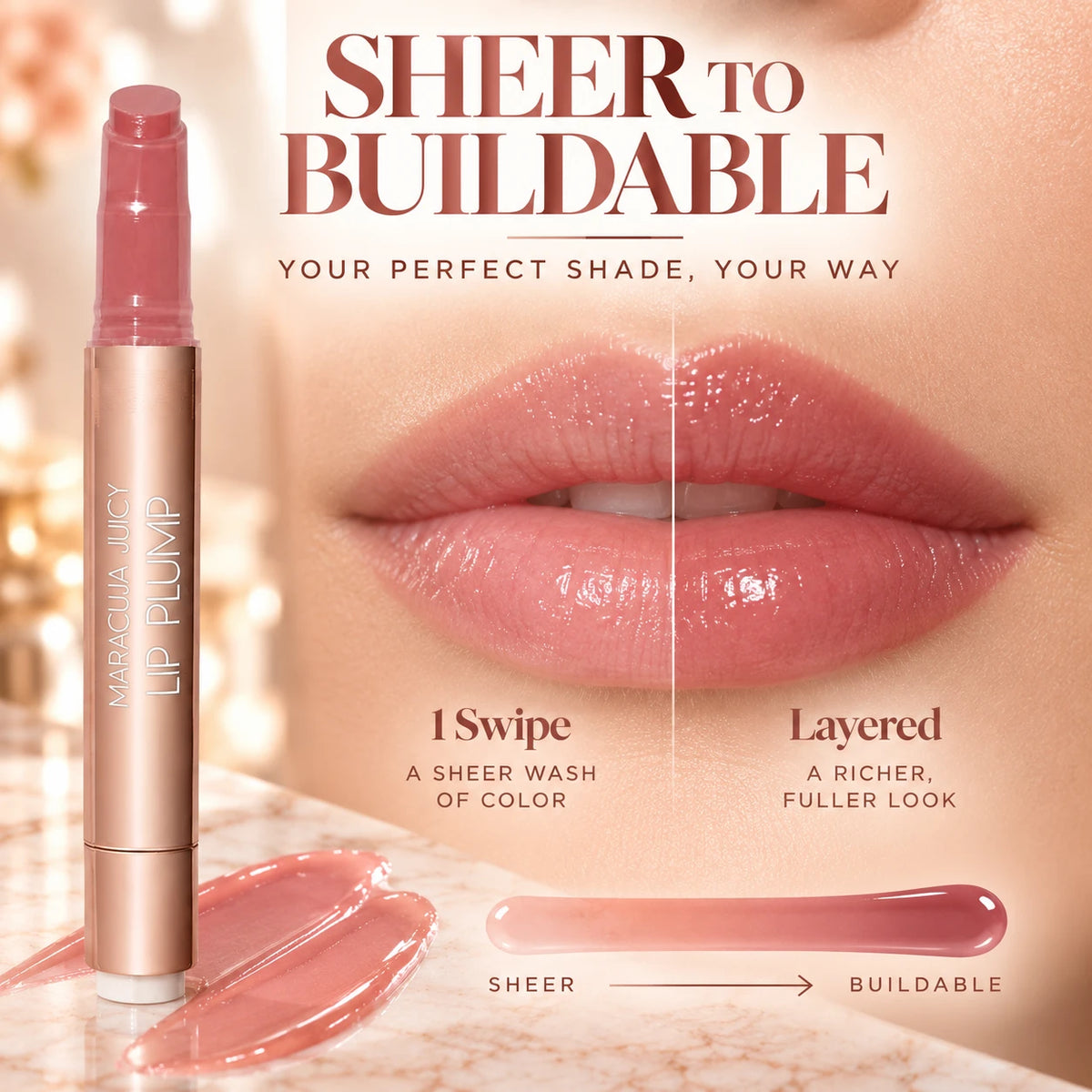 Juicy Lip Plump Balm – Glossy Buildable Lip Color
