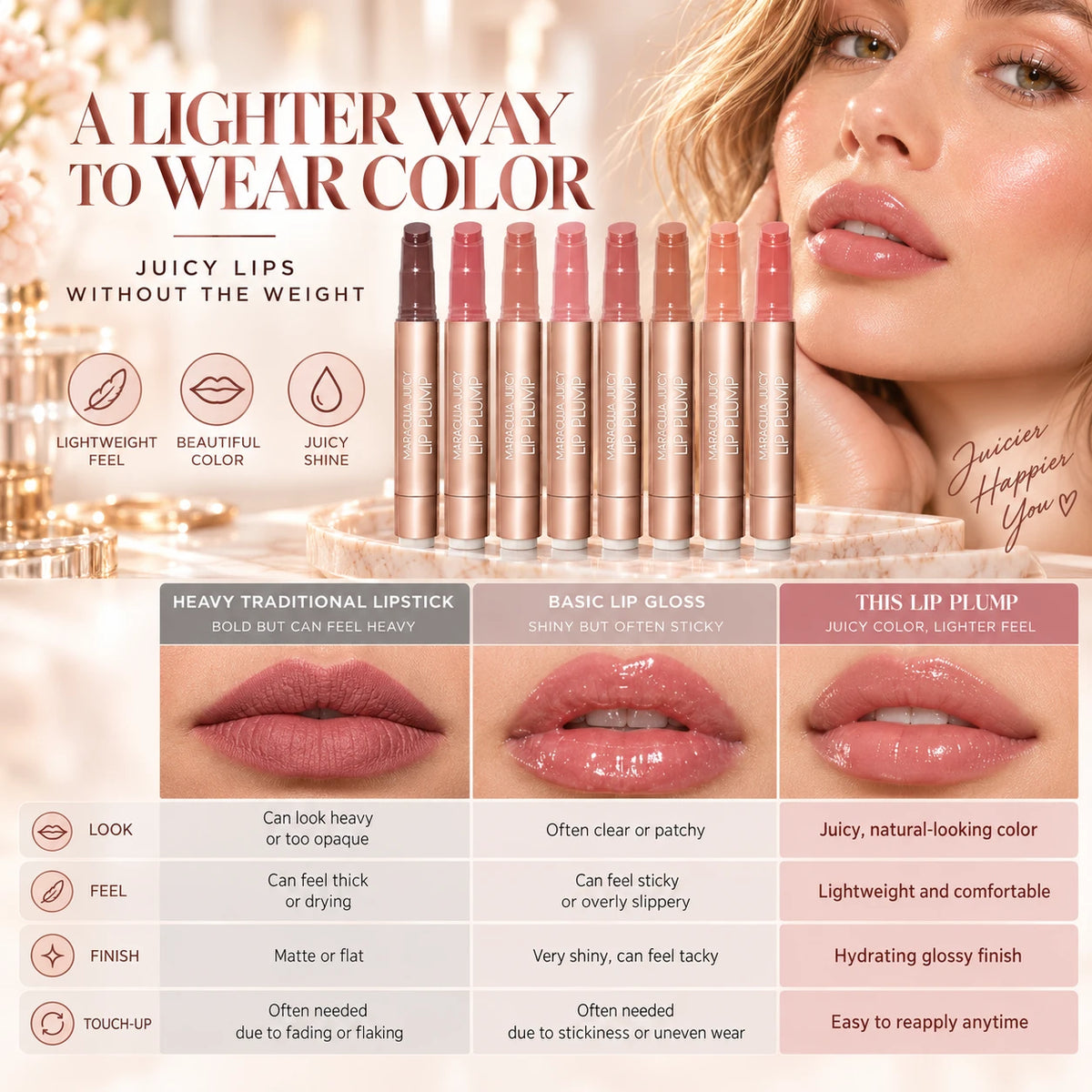Juicy Lip Plump Balm – Glossy Buildable Lip Color
