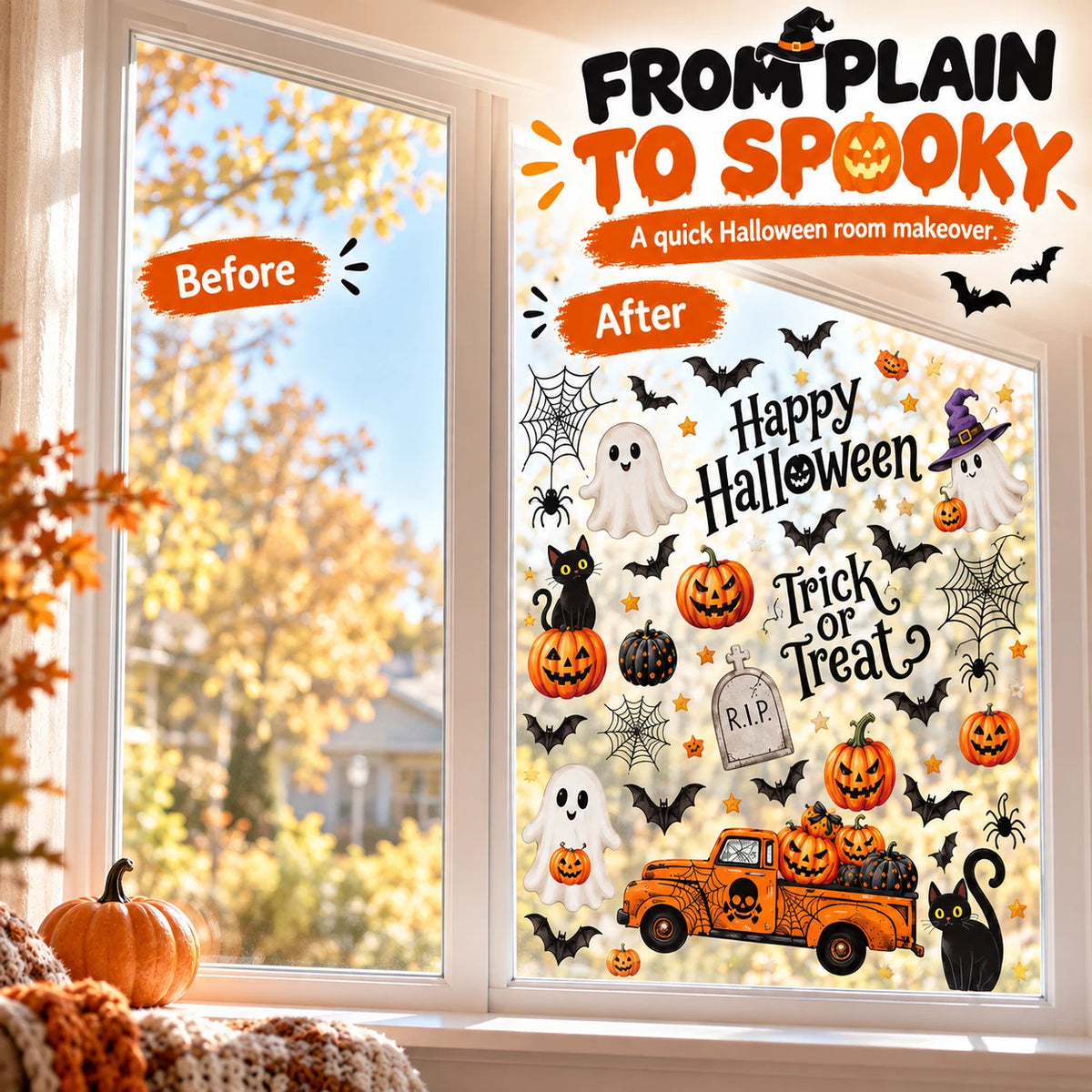Halloween Wall & Window Stickers | Easy Spooky Decor