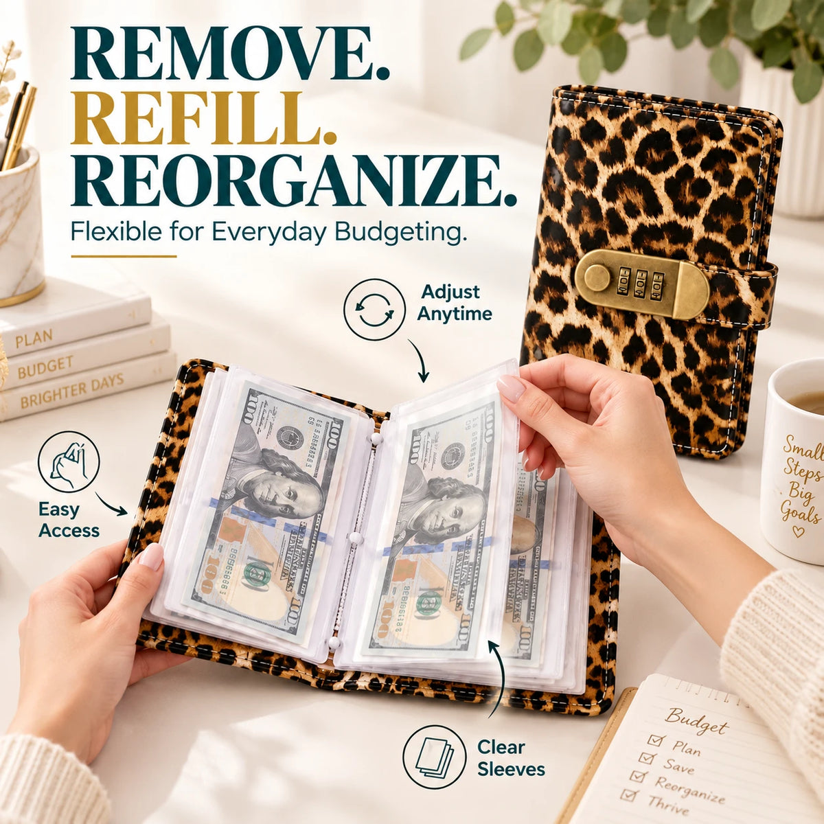 Combination Lock Cash Binder – A6 Budget Organizer