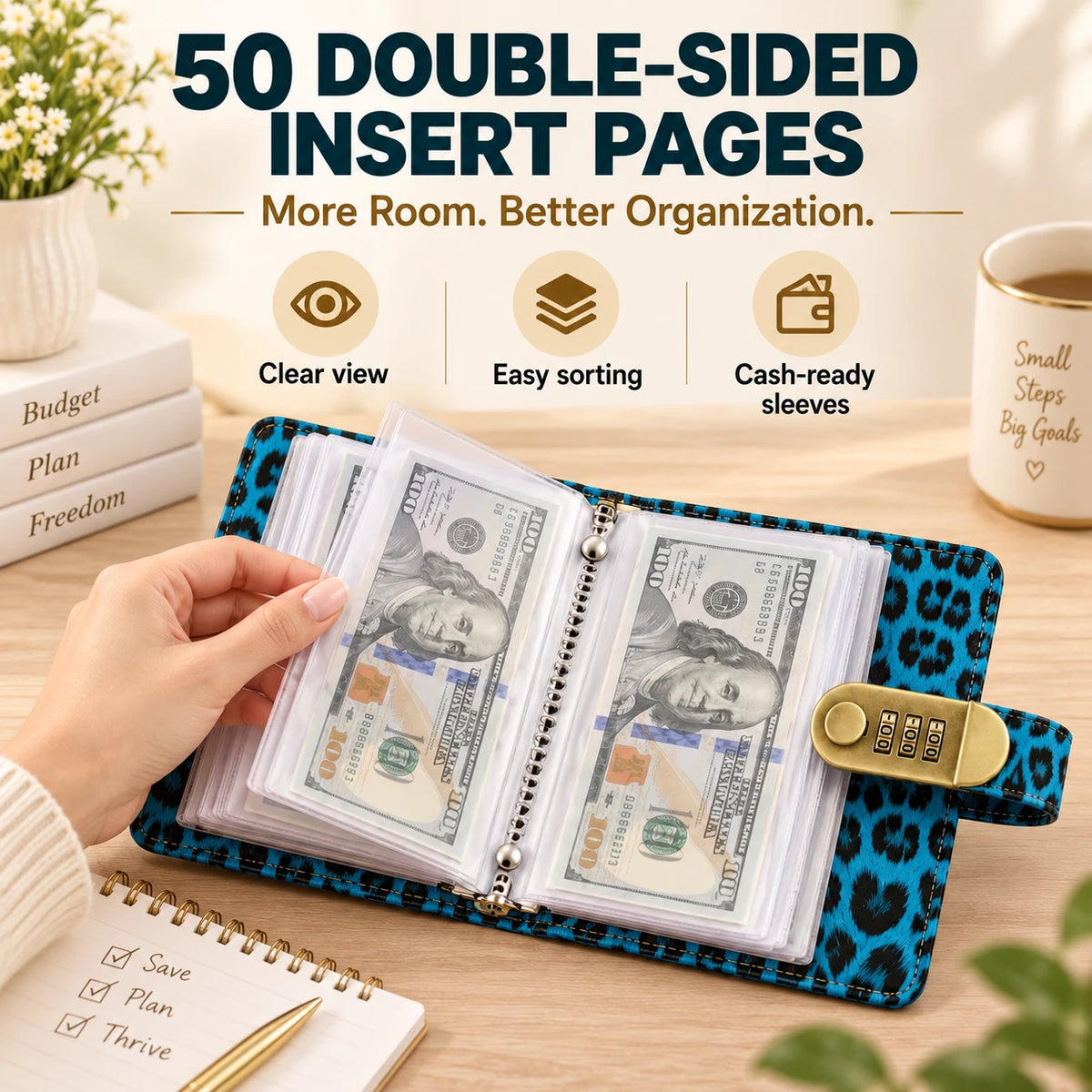 Combination Lock Cash Binder – A6 Budget Organizer