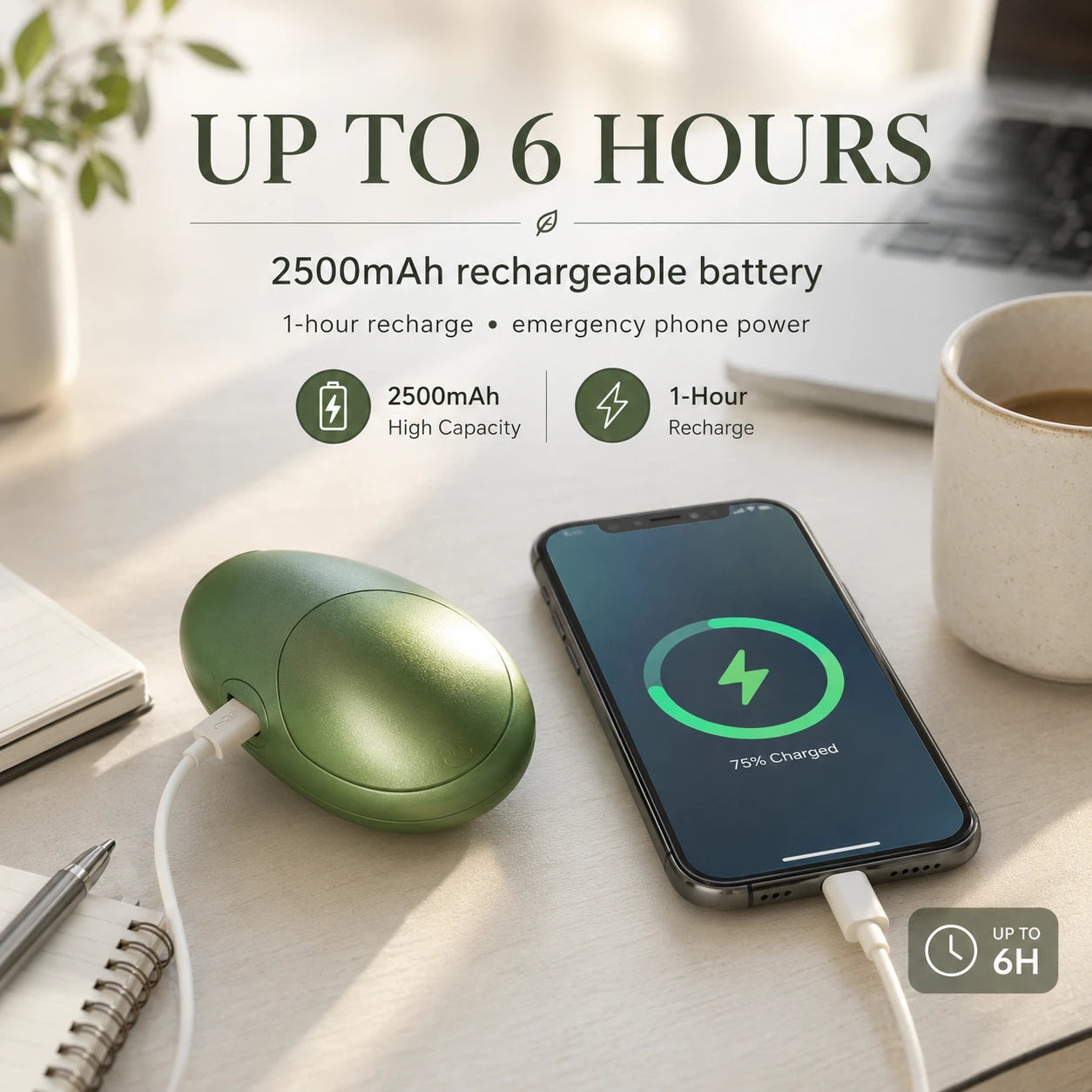 Rechargeable Magnetic Hand Warmer & Emergency Charger
