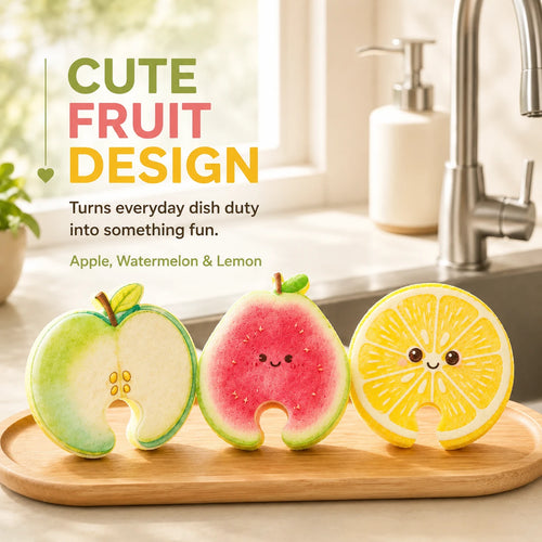 Cute Fruit Wood Pulp Cotton Kitchen Dish Sponge