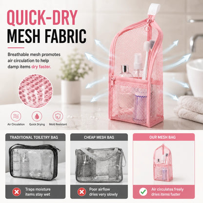 Standing Mesh Toiletry Bag | Quick-Dry Travel Pouch
