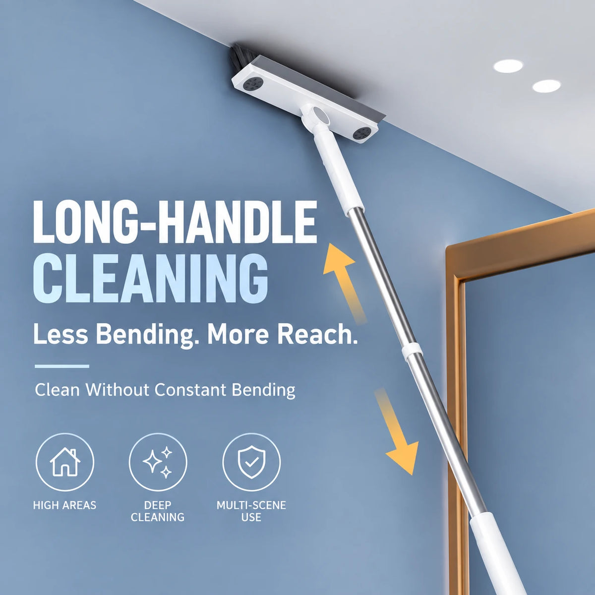 V-Shaped Grout Cleaning Brush with Squeegee & 180° Head